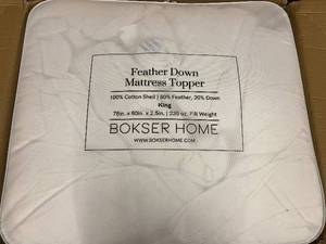 lot 25 image: Bokser Home King Feather Down Mattress Topper