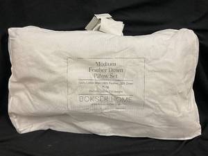 lot 36 image: Medium Feather Down Pillow Set