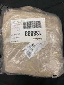 lot 38 image: Queen Size French Linen Box Stitch Quilt