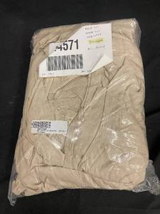 lot 41 image: French Linen Sheet Set - Cal King, Putty Heather