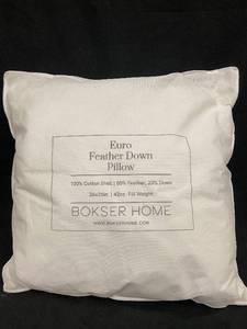 lot 52 image: Bokser Home Euro Feather Down Pillow 26x26