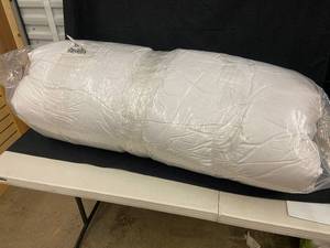 lot 53 image: White Comforter with reported stain
