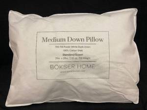 lot 65 image: Medium Down Pillow - StandardQueen Size by Bokser Home