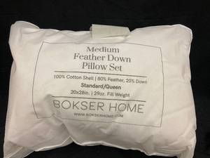 lot 72 image: Medium Feather Down Pillow Set - StandardQueen