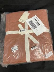 lot 85 image: Unopened Queen Size Linen Quilt in Terracotta