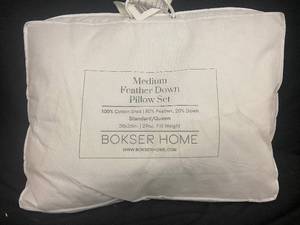 lot 120 image: Medium Feather Down Pillow Set - StandardQueen