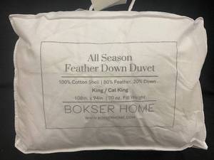 lot 215 image: KingCal King All Season Feather Down Duvet by Bokser Home