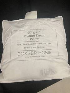 lot 225 image: 20 x 20 Feather Down Pillow with Cotton Shell