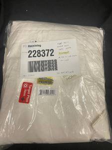 lot 230 image: Set of 2 Linen Curtain Panels with Cotton Liner (50in x 84in) - Damaged