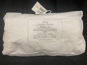 lot 267 image: King Firm Feather Down Pillow Set by Bokser Home