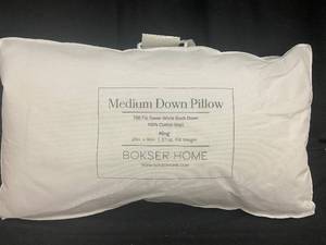 lot 271 image: King Size Medium Down Pillow with 100% Cotton Shell