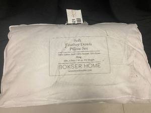 lot 275 image: King Size Soft Feather Down Pillow Set