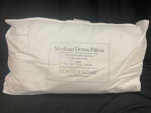 lot 276 image: King Medium Down Pillow with Cotton Shell and Duck Down Fill