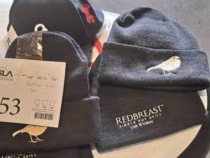 lot 253 image: Lot of (3) Redbreast Single Pot Still Irish Whiskey Knit Caps