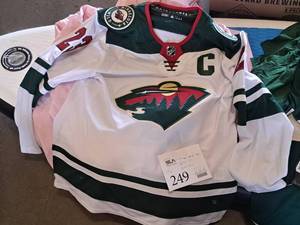 lot 249 image: Minnesota Wild Hockey Jersey - Captain #23 Size 52