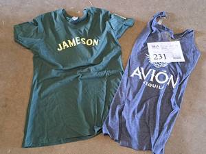 lot 231 image: Medium Jameson Ladys T-Shirt, Small Avion Ladys Tank Top