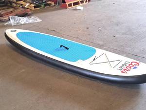 lot 201 image: Coors Light logo 114 Inflatable Paddleboard with Tote and Pump