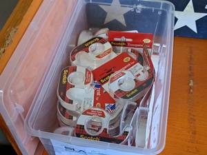 lot 279 image: Lot of (1 Bin) Scotch Brand Transparent Tape Dispensers