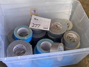 lot 277 image: Lot of (1 Bin) Rolls of Duct Tape  Assorted