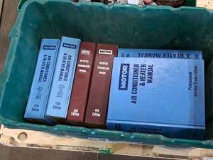 lot 145A image: Lot of  Motor Assorted Auto Shop Manuals - AC & Heater, Imported Transmission - Various Editions