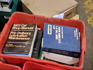 lot 145F image: Lot of  Assorted Auto Shop Manuals - 1983 Ford Pre-Delivery Lube, Motor Engine Tune-Up, 1990 Truck F SeriesBronco, 1992 F-Series and more