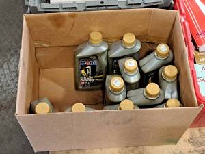 lot 195B image: Lot of (11) Mobil One Motor Oil Quart Plastic Bottles