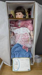lot 23 image: New Kristen Porcelain Doll Court of Dolls 8512500 with Certificate of Authentication
