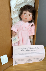lot 55 image: New Splish Splash Porcelain Doll Angel Kisses Collection 811500 with Certificate of Authentication