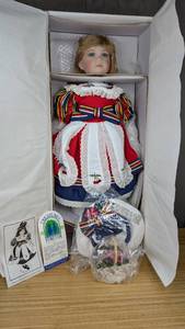 lot 28 image: New Monica Porcelain Doll Treasures Forever Collection 311500 with Certificate of Authentication