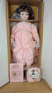 lot 36 image: New Megan Porcelain Doll Belles Bebes Collection by Emily Graham 3872000 with Certificate of Authentication