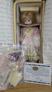 lot 19 image: New Isabella Porcelain Doll Designers Guild Collection by Pat Loveless 5092000 with Certificate of Authentication
