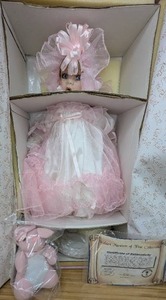 lot 89 image: New Bunnie Porcelain Doll Welden Museum Collection by Rustie 6082000 with Certificate of Authentication