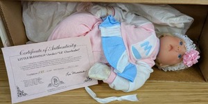 lot 70 image: New Lil Cheerleader Porcelain Doll Little Blessings Collection by Lee Middleton 4852000 with Certificate of Authentication