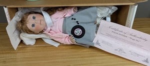 lot 71 image: New Peggy Sue Porcelain Doll Polly Esther Collection by Lee Middleton 11551500 with Certificate of Authentication