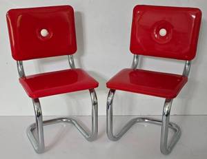 lot 6 image: American Girl Mollys Chrome Chairs, Retired