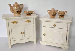 lot 62 image: Pleasant Company American Girl Samantha Commode Bedside Table Wash Stand and More