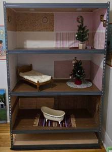 lot 1 image: DIY Three Tier Doll House (Shelving Unit)