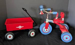 lot 25 image: American Girl Bitty Baby Trike and Wagon