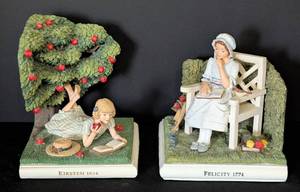 lot 31 image: American Girl Doll Felicity and Kirsten Bookends