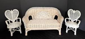 lot 58 image: Wicker Doll Chairs and Sofa