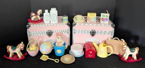 lot 59 image: Pair of American Girl Bitty Baby Storage Boxes and Doll Toys