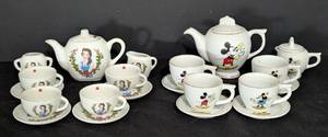 lot 81 image: Miniature Mickey Mouse and Belle Disney Tea Sets