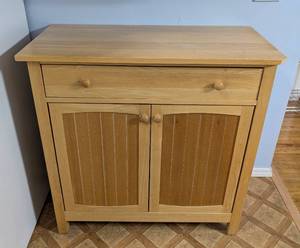 lot 101 image: Blonde Wood Kitchen Storage Cabinet