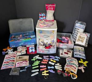 lot 194 image: Large Variety of Doll Hair Accessories and More