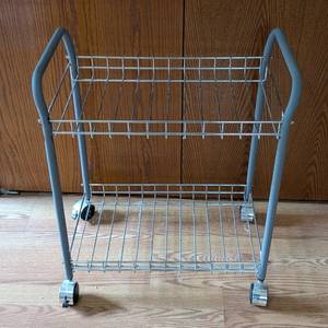 lot 228 image: Small Grey Rolling Utility Cart