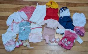 lot 240 image: American Girl Doll DressesJumpers and Undergarments