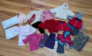lot 241 image: American Girl Doll Cozy Clothing and Accessories