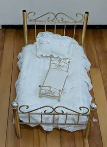 lot 247 image: Pair of Brass Doll Beds
