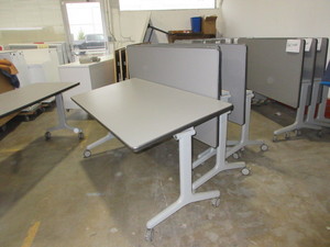lot 305 image: ALL STEEL FLIP  TOP NESTING TABLES