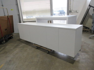 lot 312 image: HUDDLE ROOM WORK TABLE AND CREDENZA